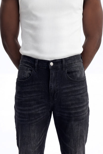 Stacked Skinny Flare Not Too Much Distressed Jean - Black - image 3