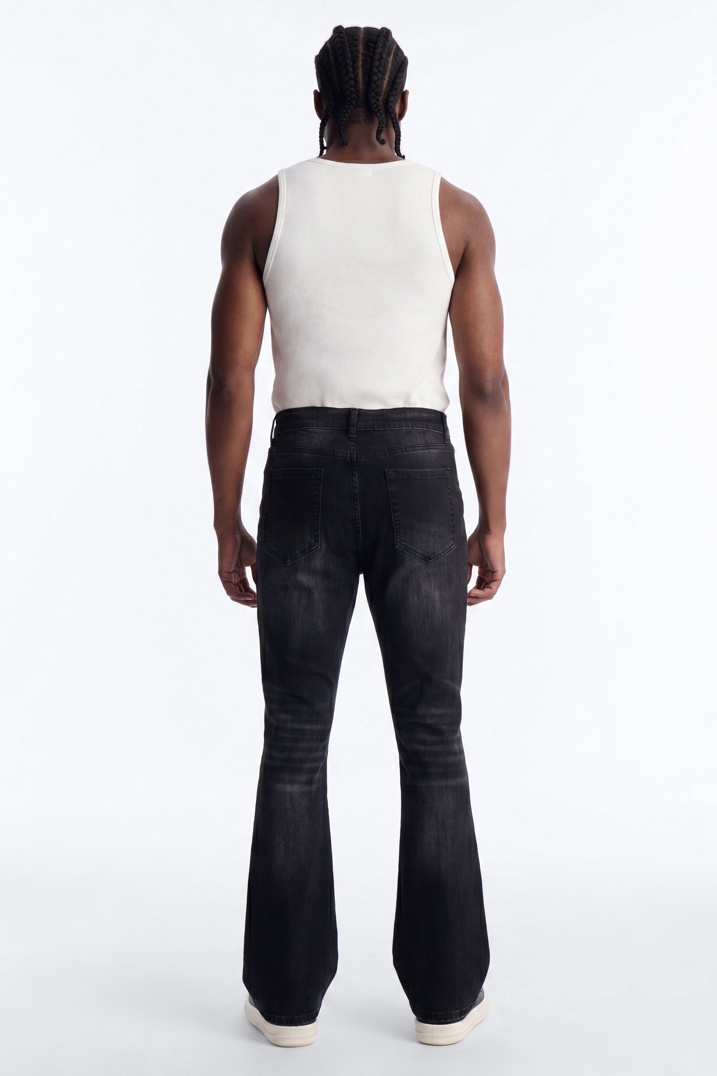 Stacked Skinny Flare Not Too Much Distressed Jean - Black - image 4