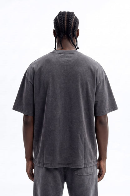 Soft Touch Washed Interlock Oversized Tee - Black Wash - image 3
