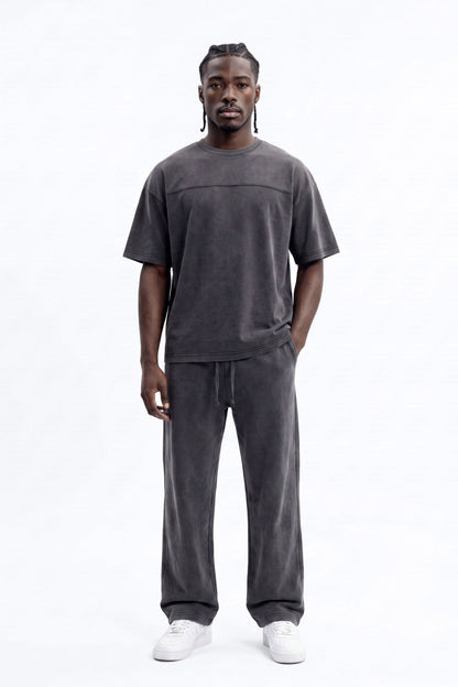 Soft Touch Washed Interlock Oversized Tee - Black Wash - image 1