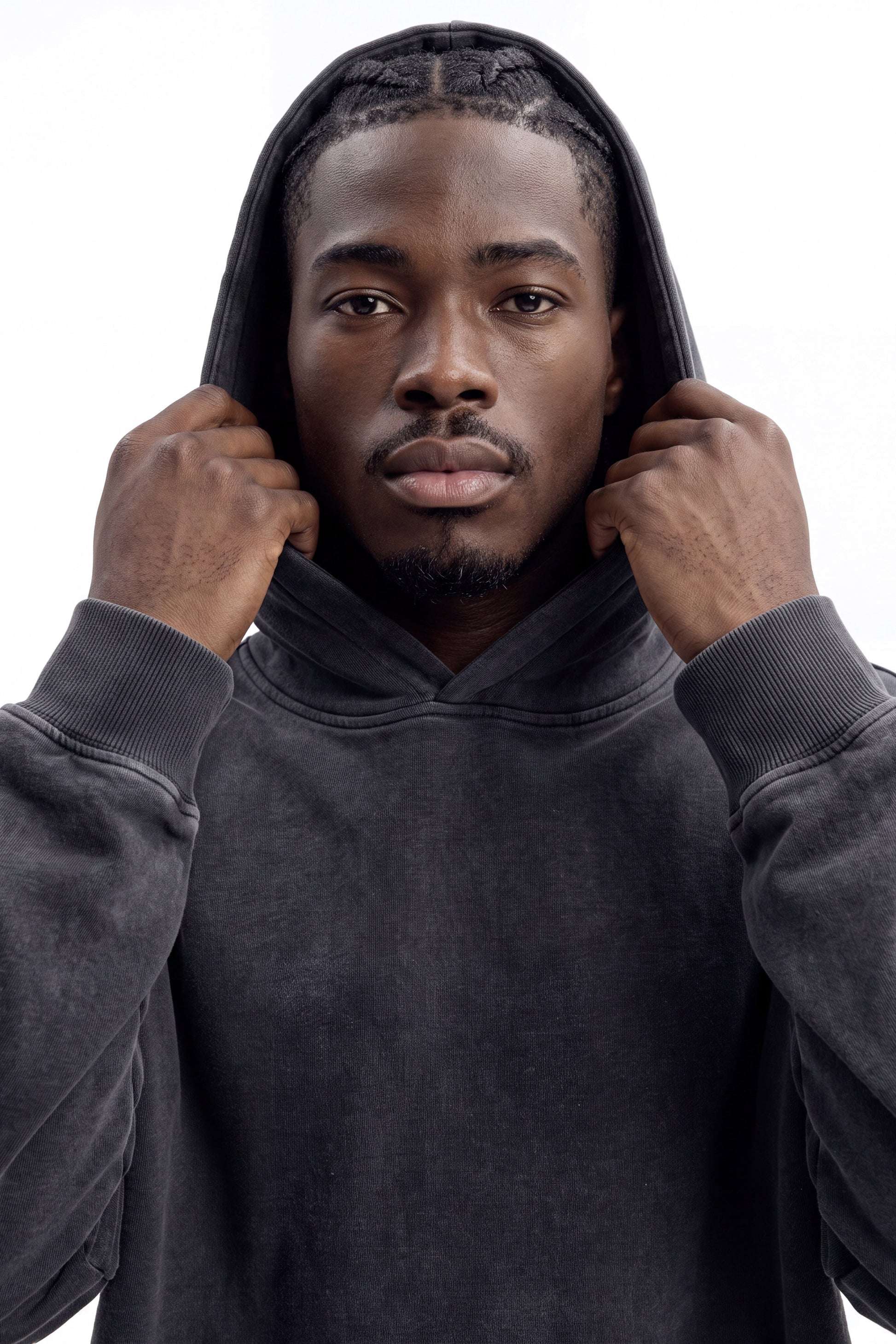 Soft Touch Washed Interlock Oversized Hoodie - Black Wash - image 2