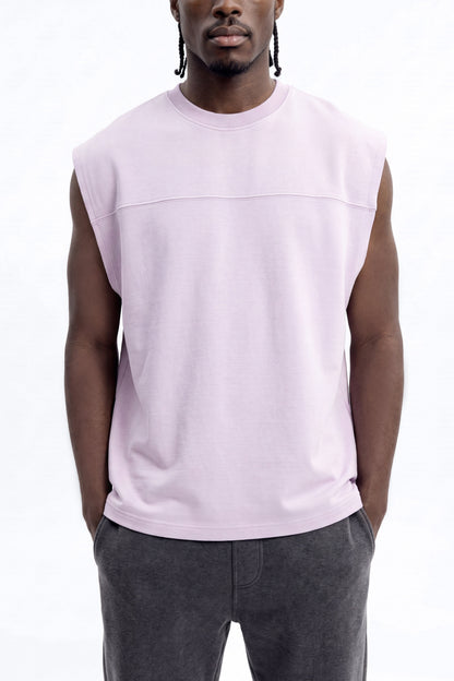 Soft Touch Washed Interlock Oversized Muscle Tee - Purple - image 3