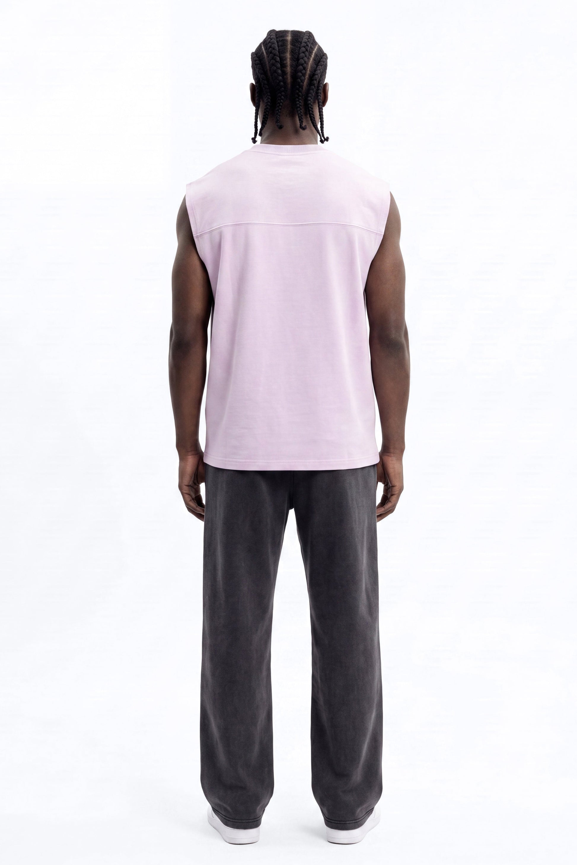 Soft Touch Washed Interlock Oversized Muscle Tee - Purple - image 4