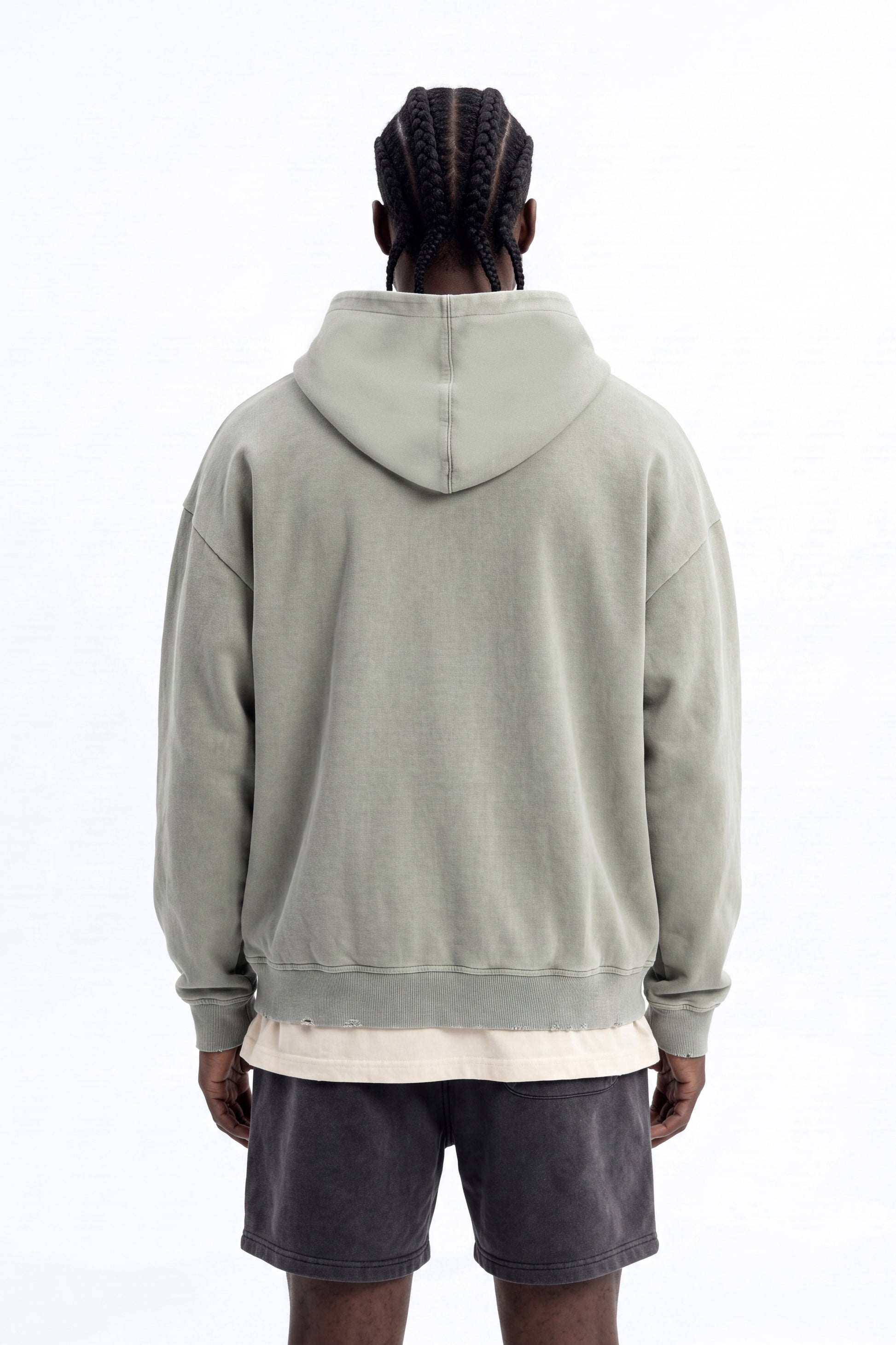 Soft Touch Washed Interlock Oversized Hoodie - Olive - image 3