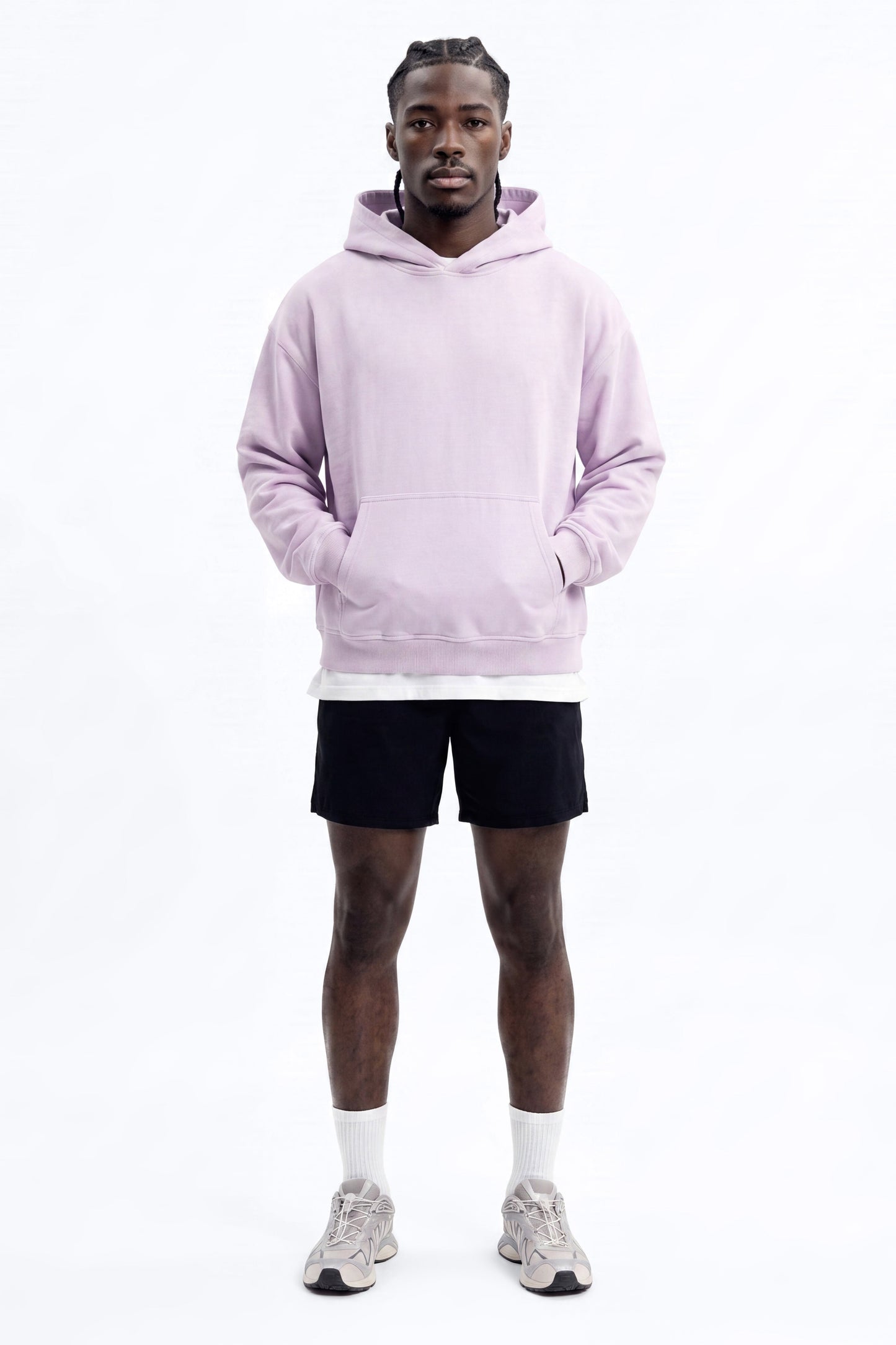 Soft Touch Washed Interlock Oversized Hoodie - Purple - image 2