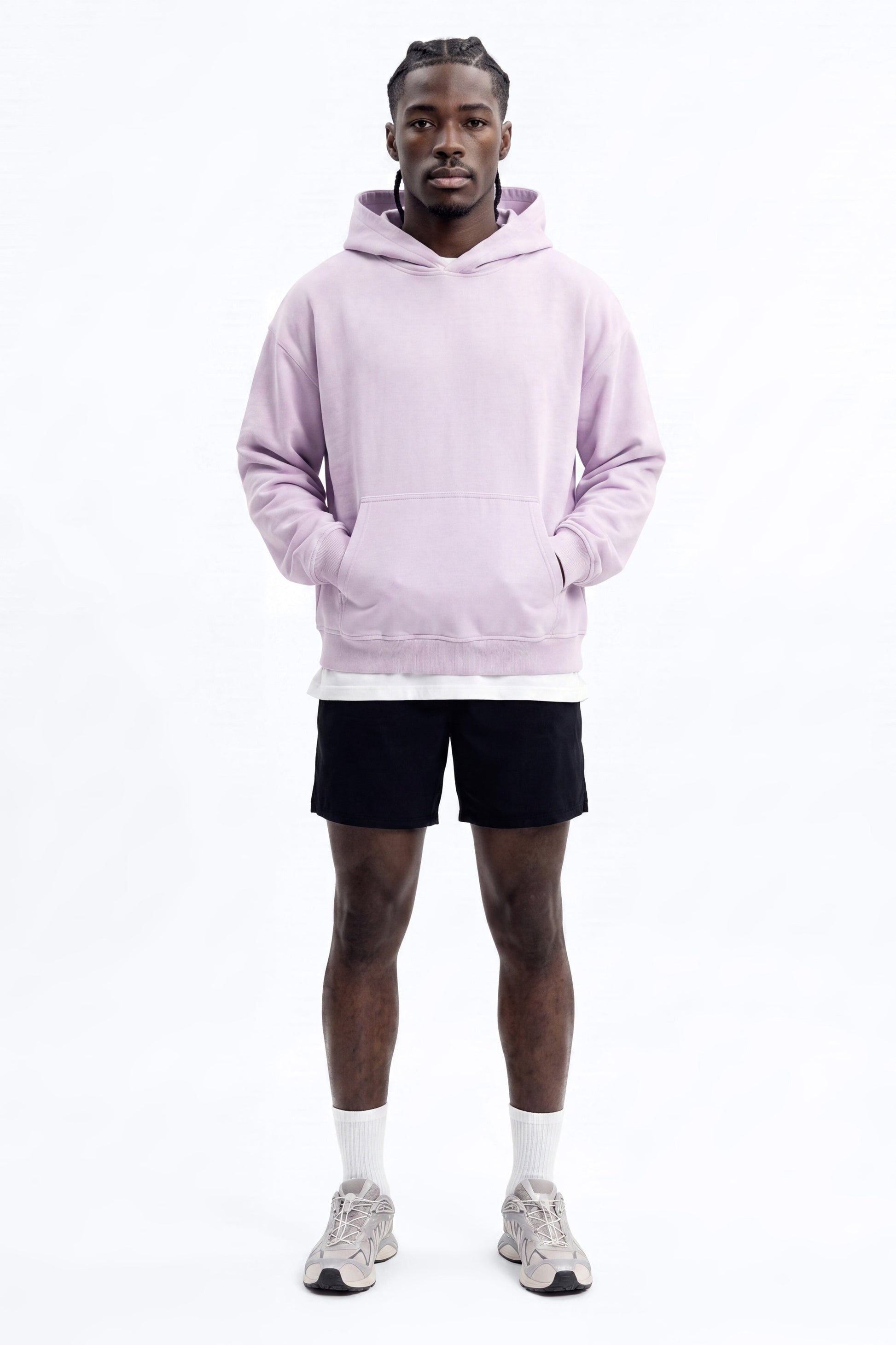 Soft Touch Washed Interlock Oversized Hoodie - Purple - image 2