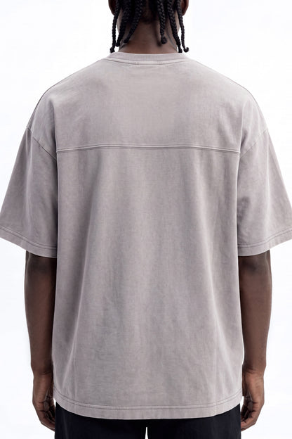 Soft Touch Washed Interlock Oversized Tee - Grey - image 3