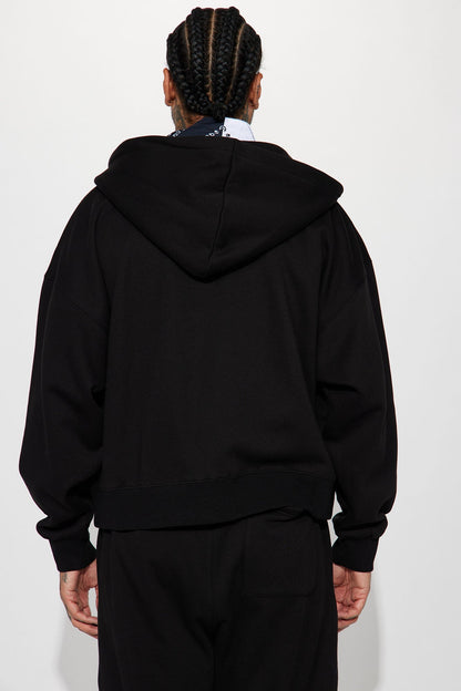 Tyson Oversized Heavyweight Zip Up - Black - image 3