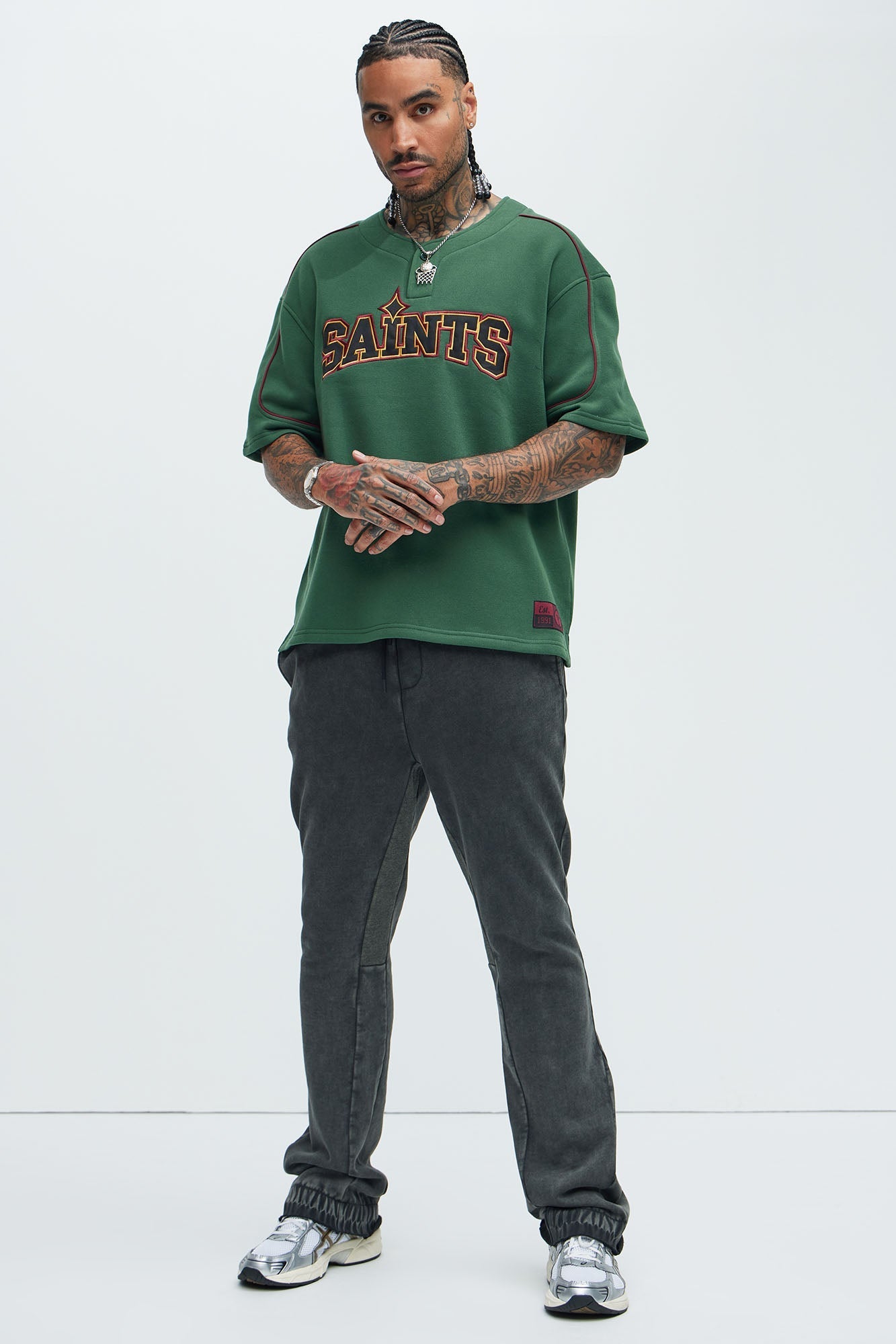 Saint Worldwide Short Sleeve Henley - Green - image 2