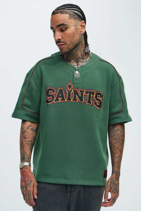 Saint Worldwide Short Sleeve Henley - Green - image 1