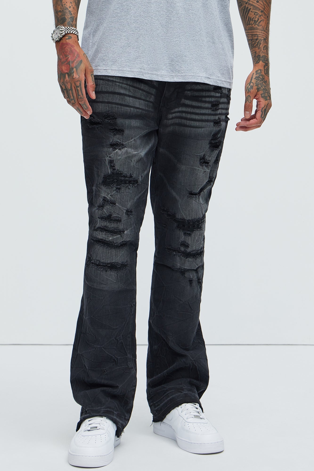 Undercover Slim Stacked Flare Jeans - Black Wash - image 2