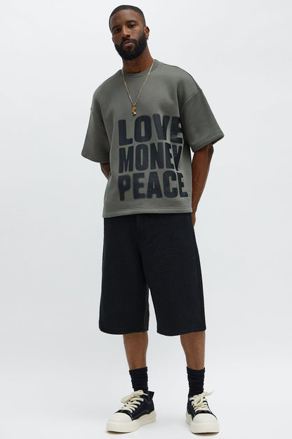 Tyson Oversized Spray Paint Short Sleeve Tee - Dark Grey - image 2