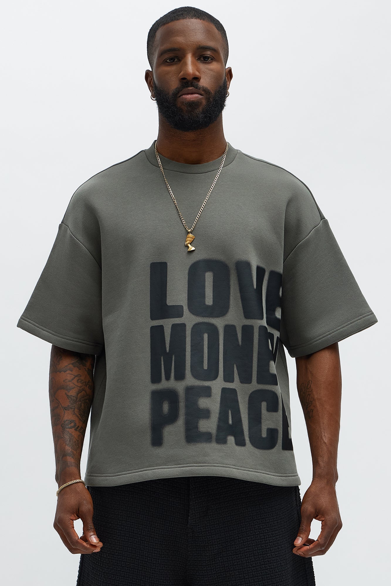 Tyson Oversized Spray Paint Short Sleeve Tee - Dark Grey - image 3