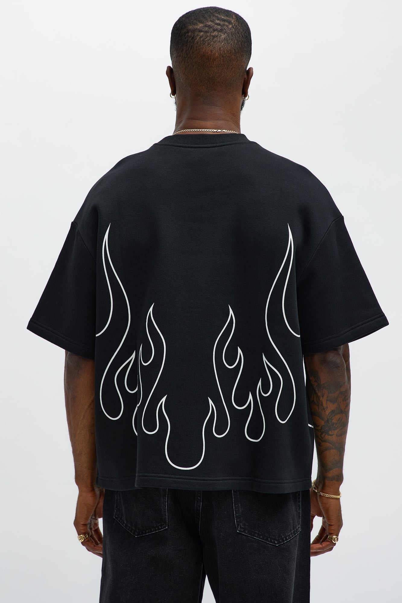 Tyson Oversized Chase Flame Short Sleeve Tee - Black/combo - image 3