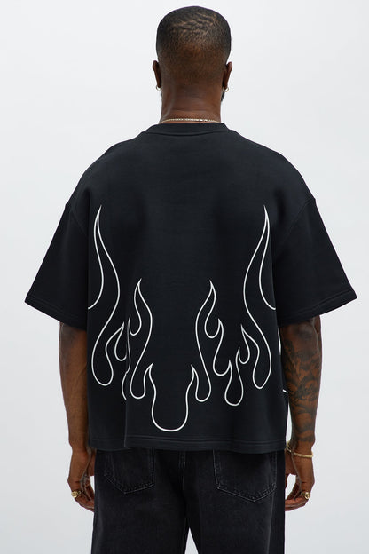 Tyson Oversized Chase Flame Short Sleeve Tee - Black/combo - image 3