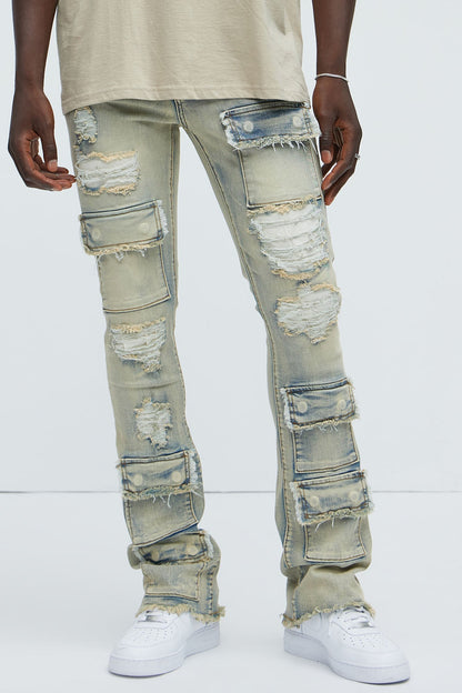 Get Started Cargo Stacked Skinny Flare Jeans - Medium Wash - image 1