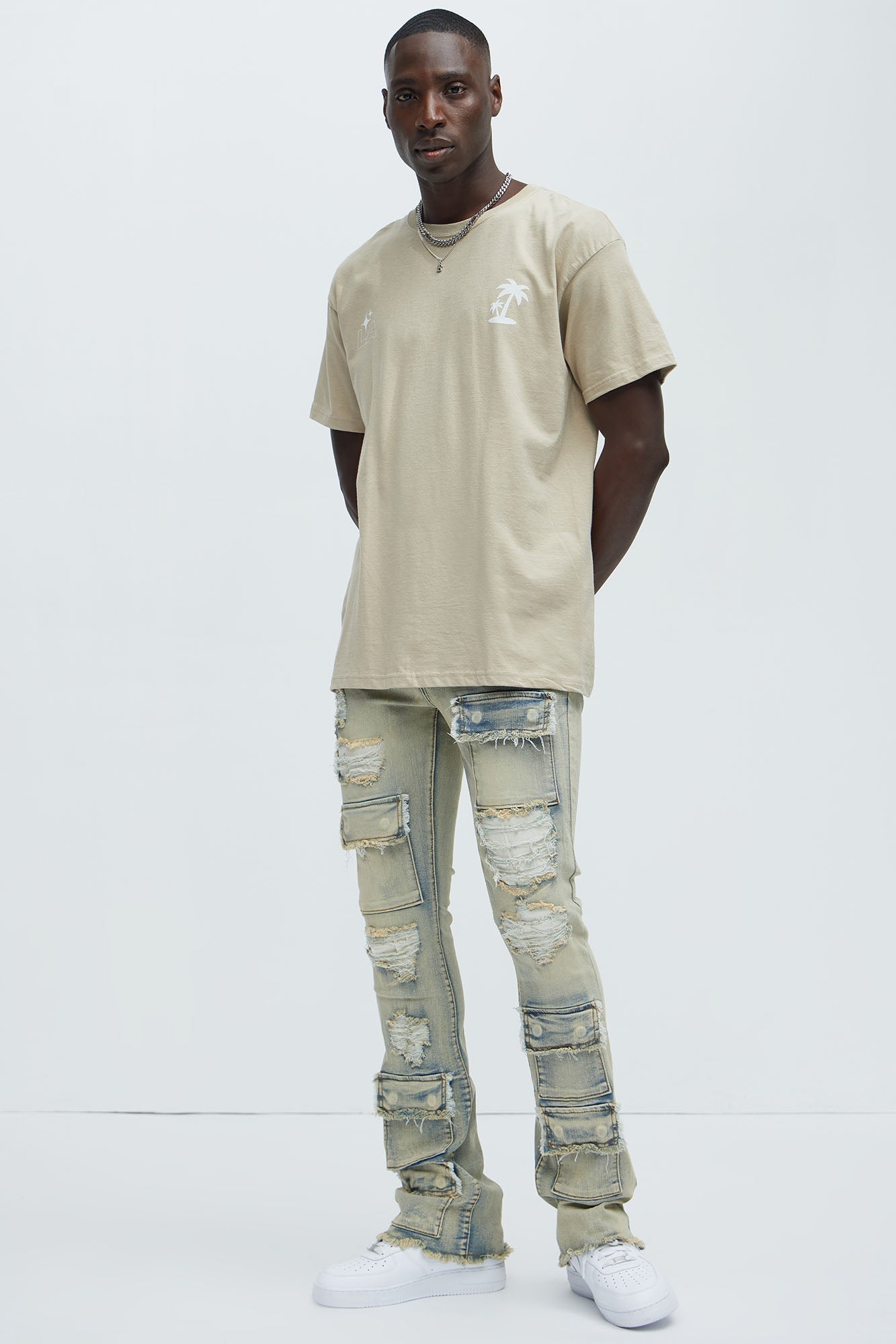 Get Started Cargo Stacked Skinny Flare Jeans - Medium Wash - image 2