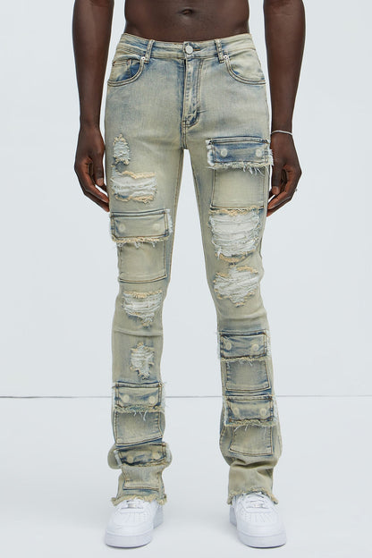 Get Started Cargo Stacked Skinny Flare Jeans - Medium Wash - image 4