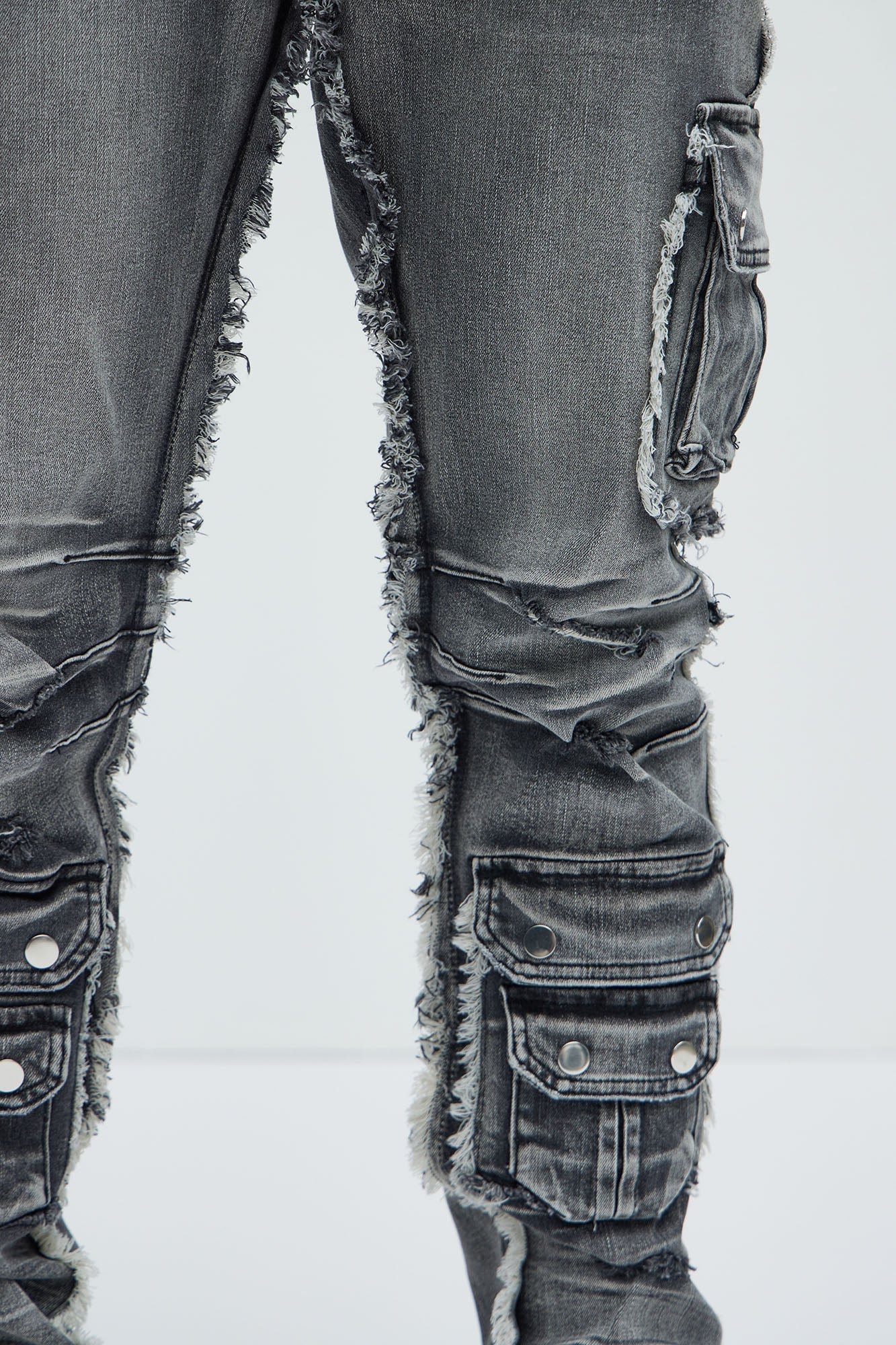 Risky Business Slim Cargo Jeans - Black Wash - image 3
