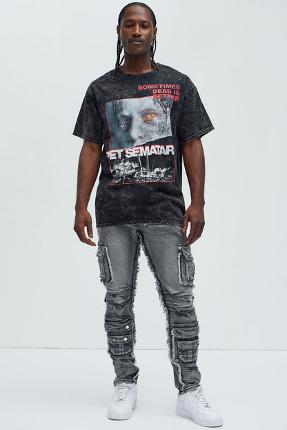 Risky Business Slim Cargo Jeans - Black Wash - image 2