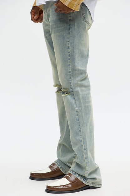 Stacked Skinny Flare Not Too Much Distressed Jean - Medium Wash - image 4