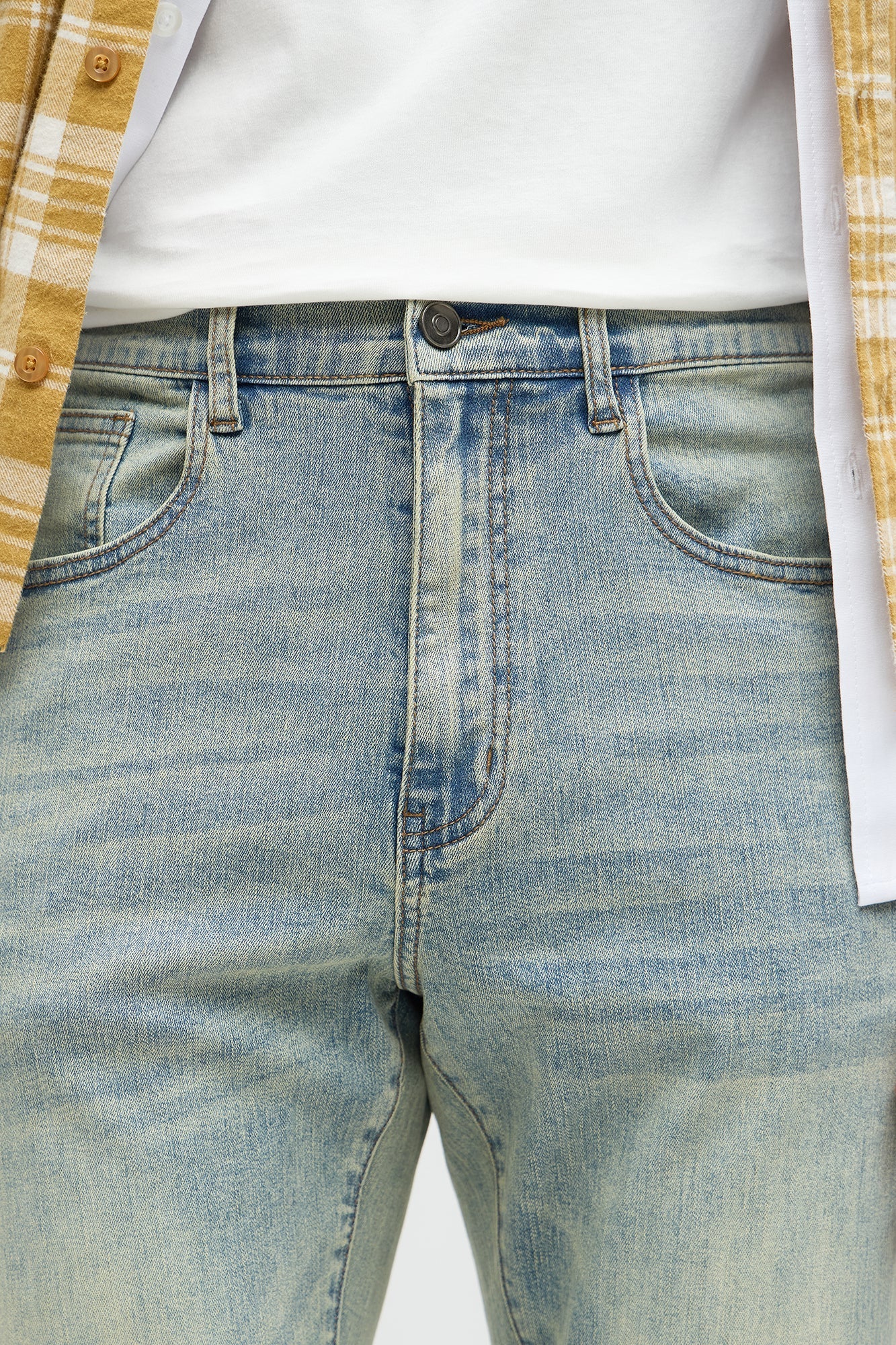 Stacked Skinny Flare Not Too Much Distressed Jean - Medium Wash - image 3