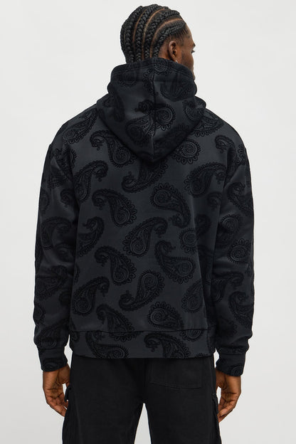 Paisley Flock Hoodie - Black - image 4