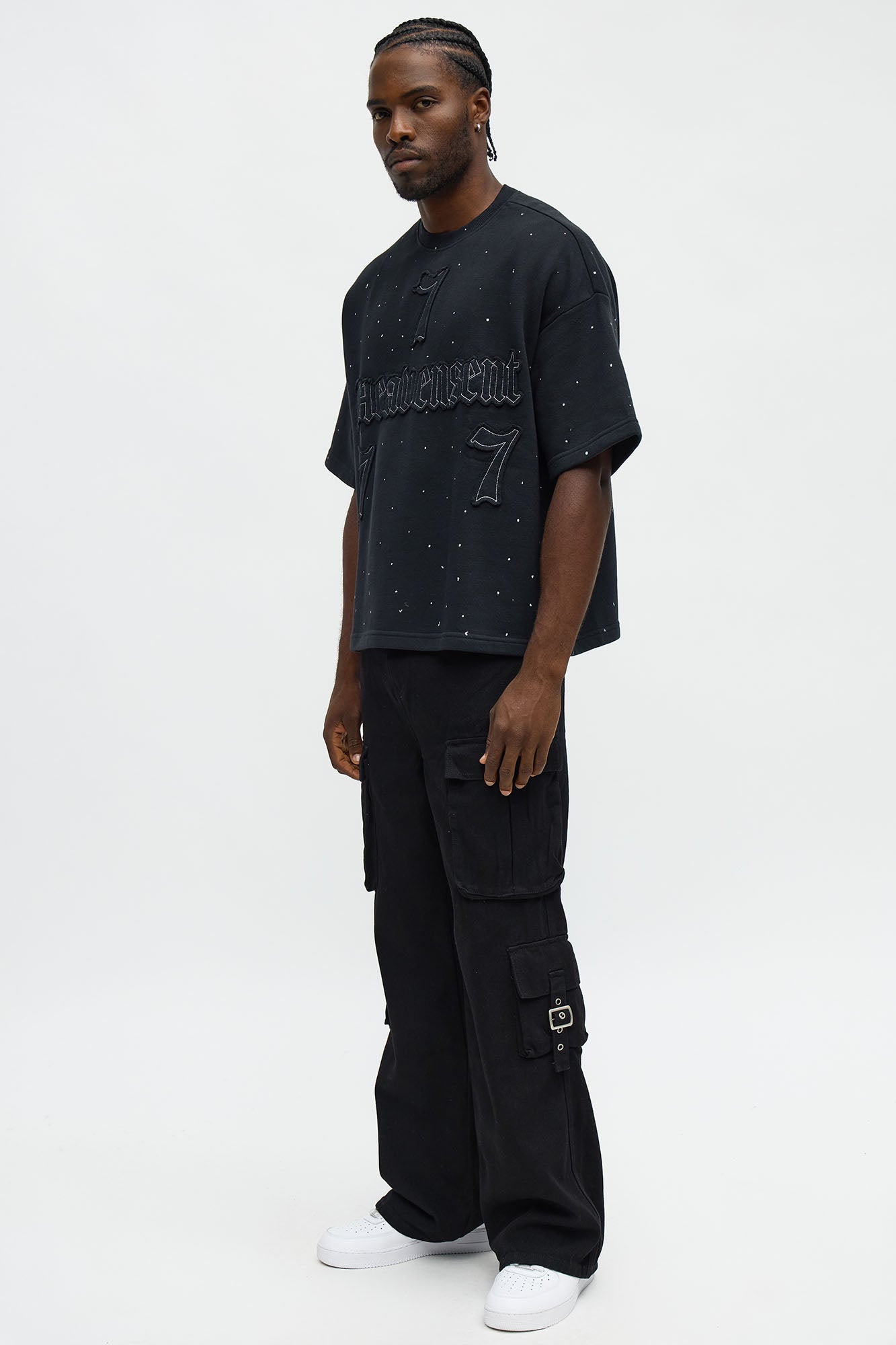 Relaxed Heavensent 777 Short Sleeve Tee - Black Wash - image 2