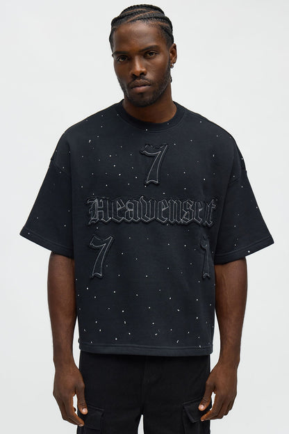 Relaxed Heavensent 777 Short Sleeve Tee - Black Wash - image 1