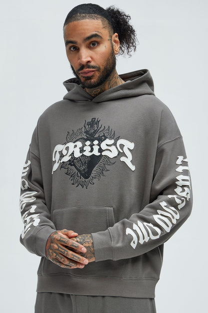 Tyson Trust Issues Oversized Hoodie - Grey - image 1