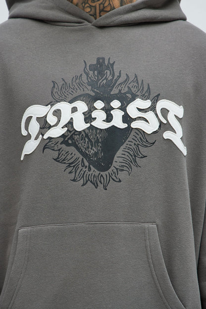 Tyson Trust Issues Oversized Hoodie - Grey - image 3