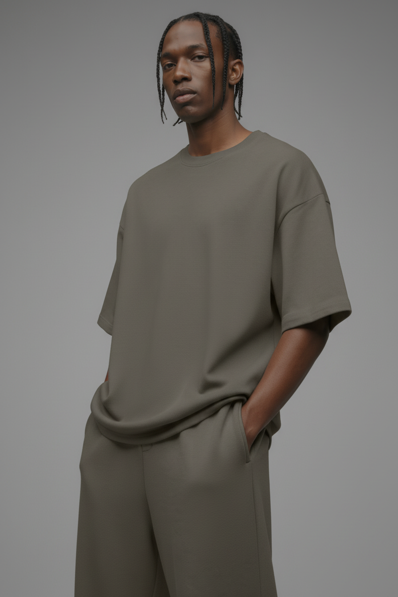 410 Oversized Fleece Tee - Moss Grey - image 1