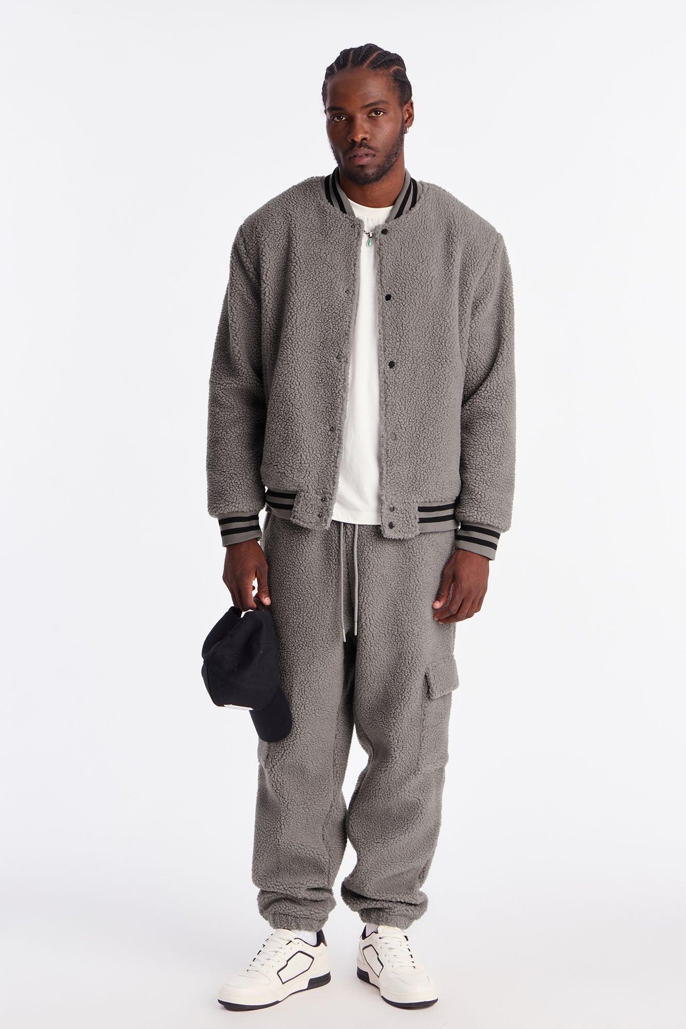 Teddy Varsity Sherpa Jacket - Grey - image 2