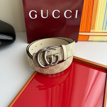 Gucci Men's Leather Belt — Runway Wide Strap Design
