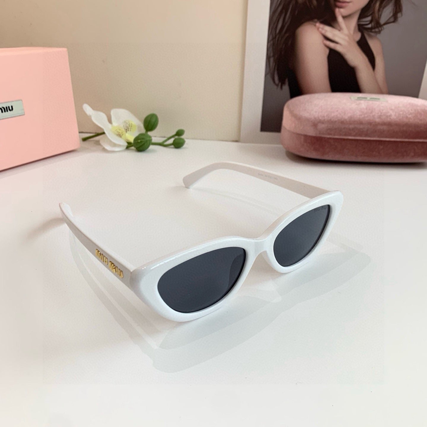 Miu Miu 2026 Acetate & Metal Cat-Eye Glasses — Women's Korean Style Eyewear