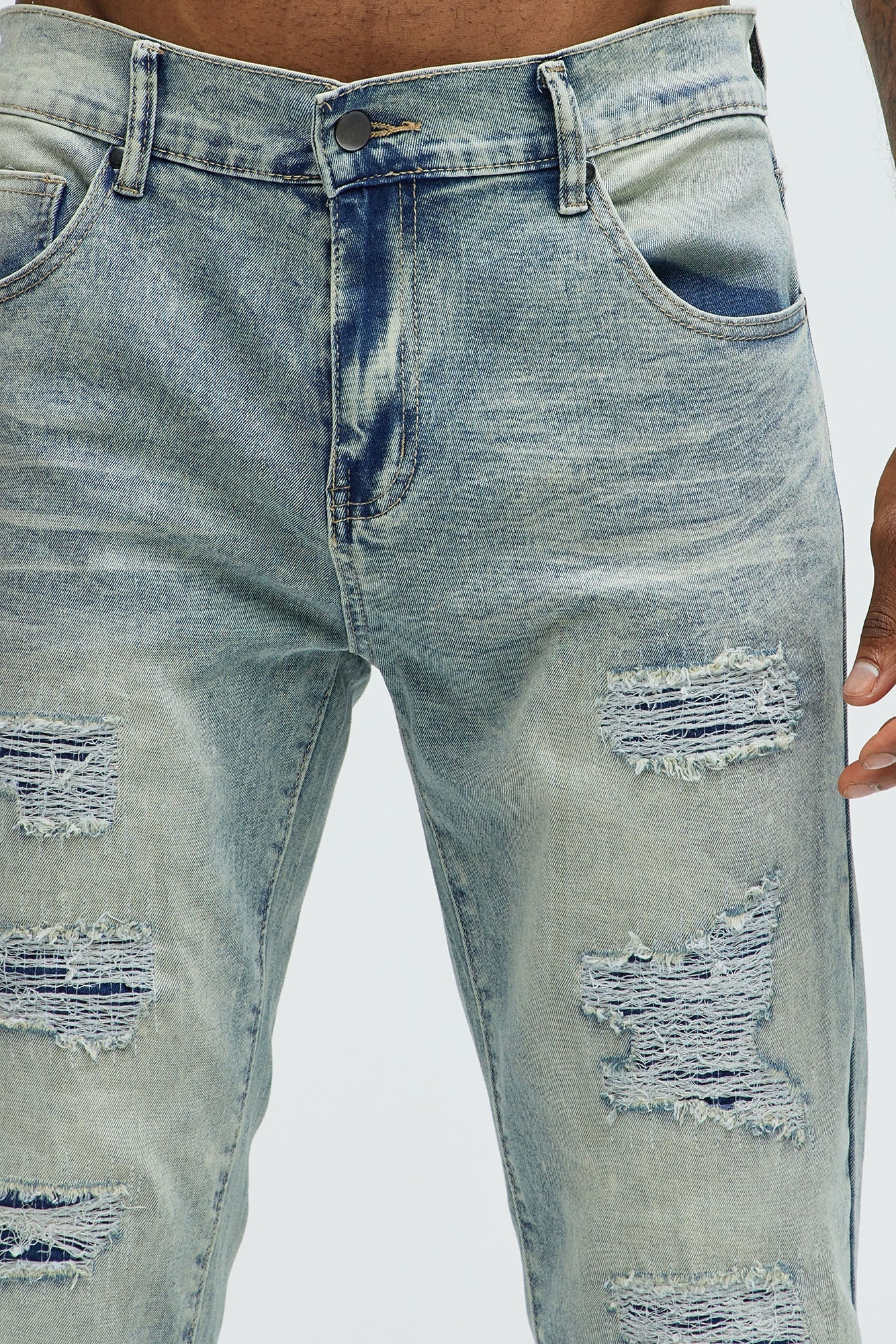 Can't Be Distressed Slim Jeans - Acid Wash Blue - image 4