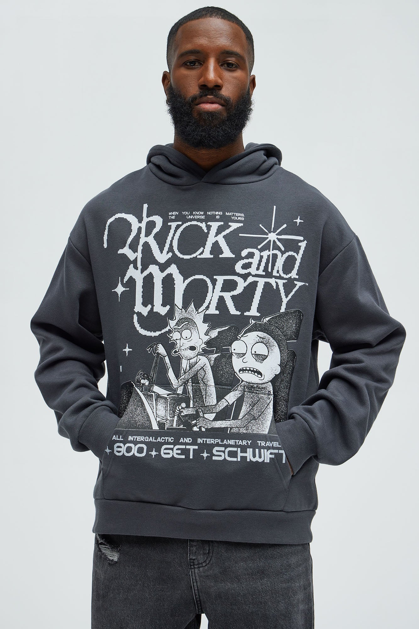 Rick And Morty Schwifty Hoodie - Charcoal - image 1