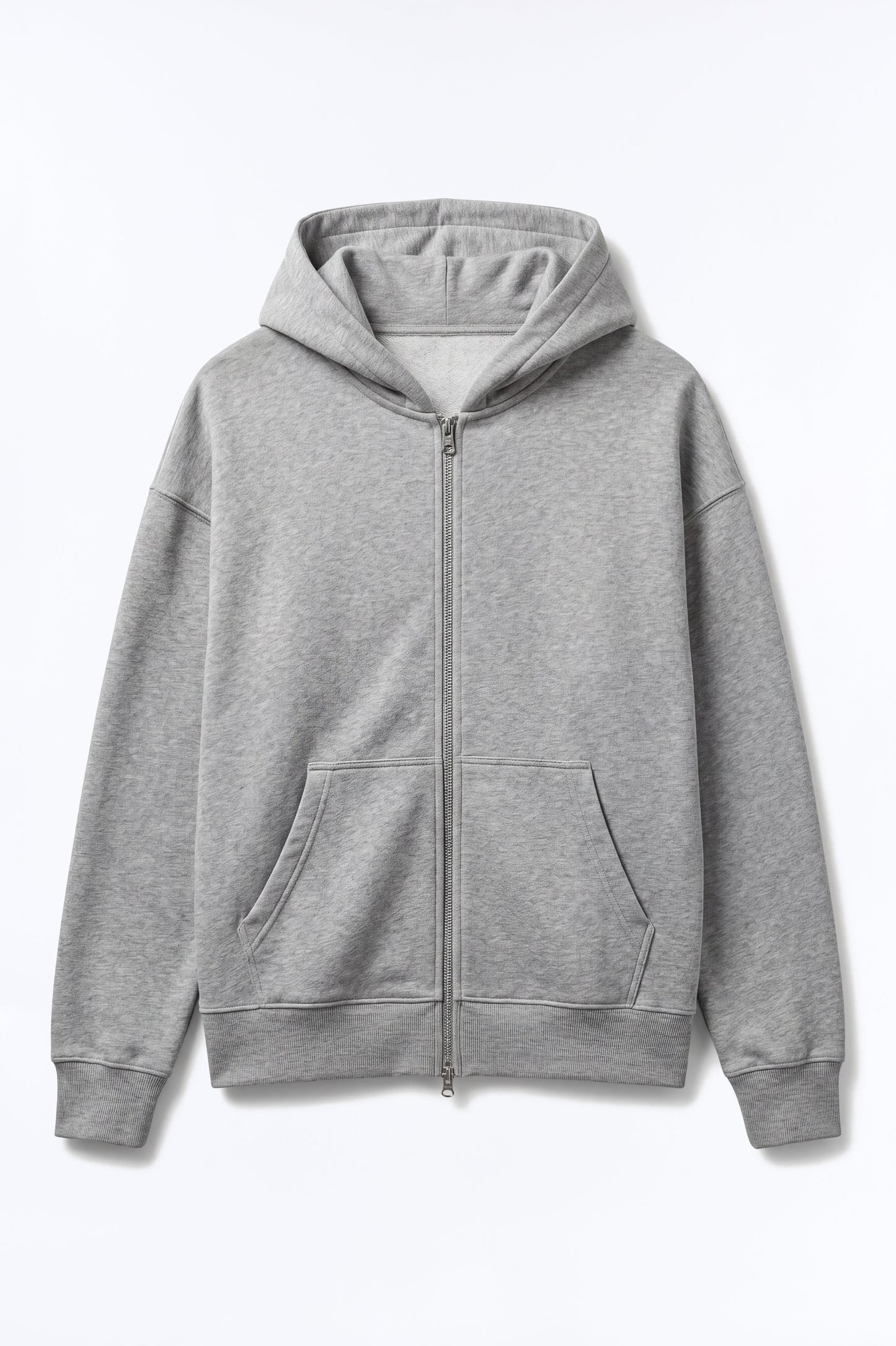 Tyson Oversized Heavyweight Zip Up - Heather Grey - image 2