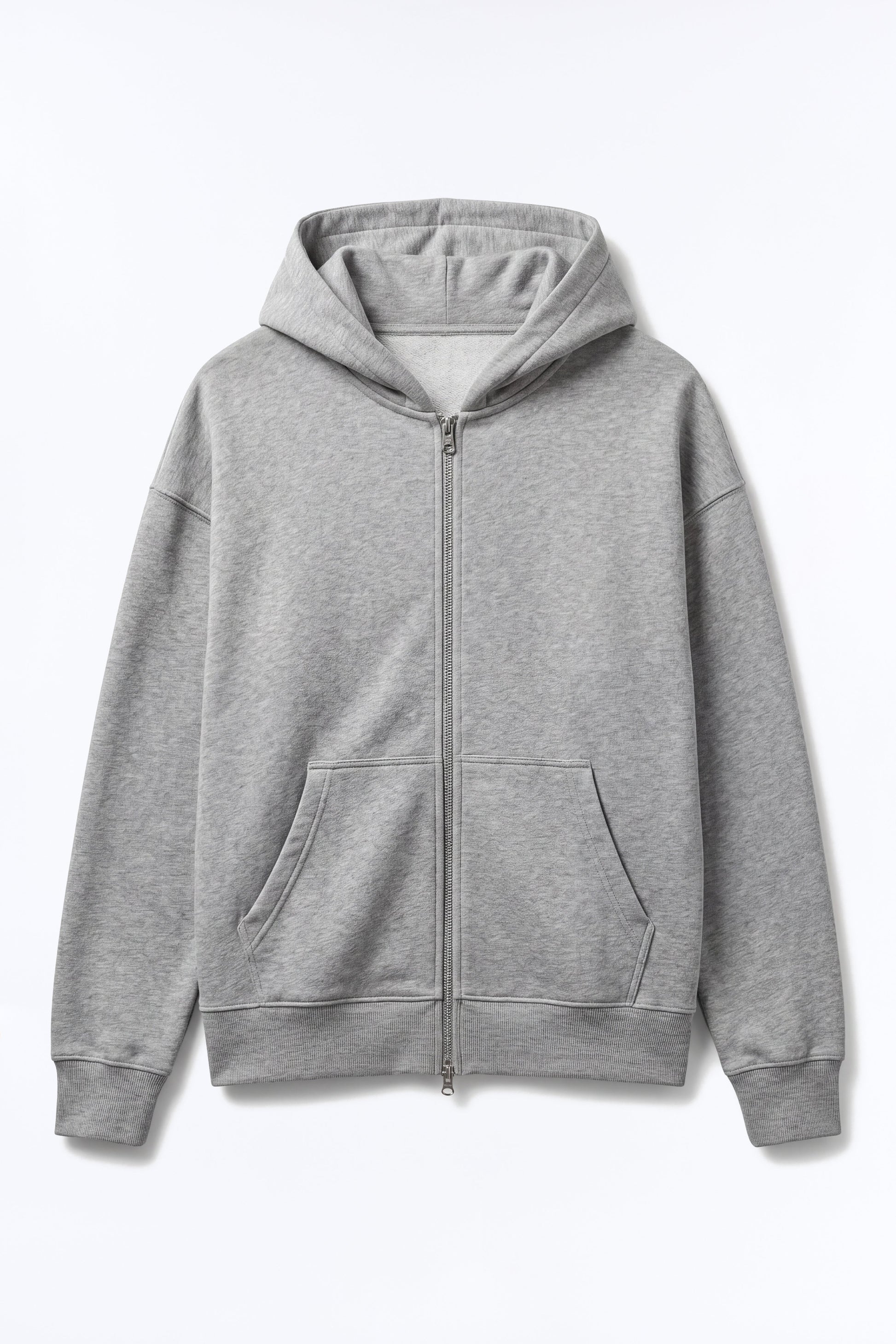 Tyson Oversized Heavyweight Zip Up - Heather Grey - image 2