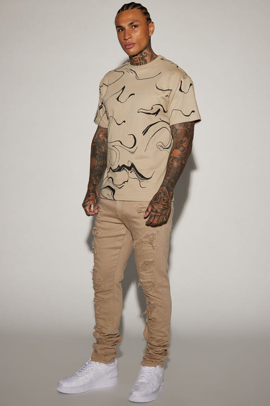High Key Stacked Skinny Jeans - Taupe - image 2