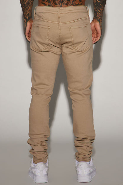 High Key Stacked Skinny Jeans - Taupe - image 4