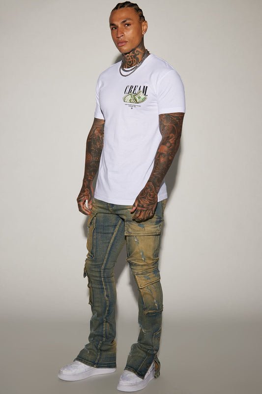 On The Set Stacked Skinny Snap Flare Jeans - Vintage Wash - image 2