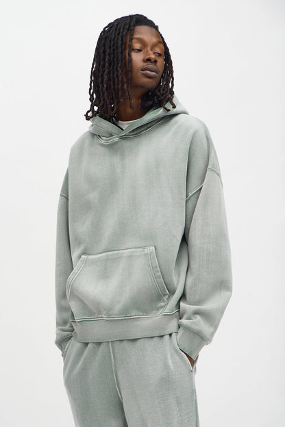 Acid Wash Oversized Heavyweight Hoodie - Sage - image 1
