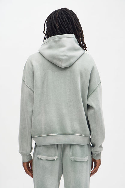 Acid Wash Oversized Heavyweight Hoodie - Sage - image 4