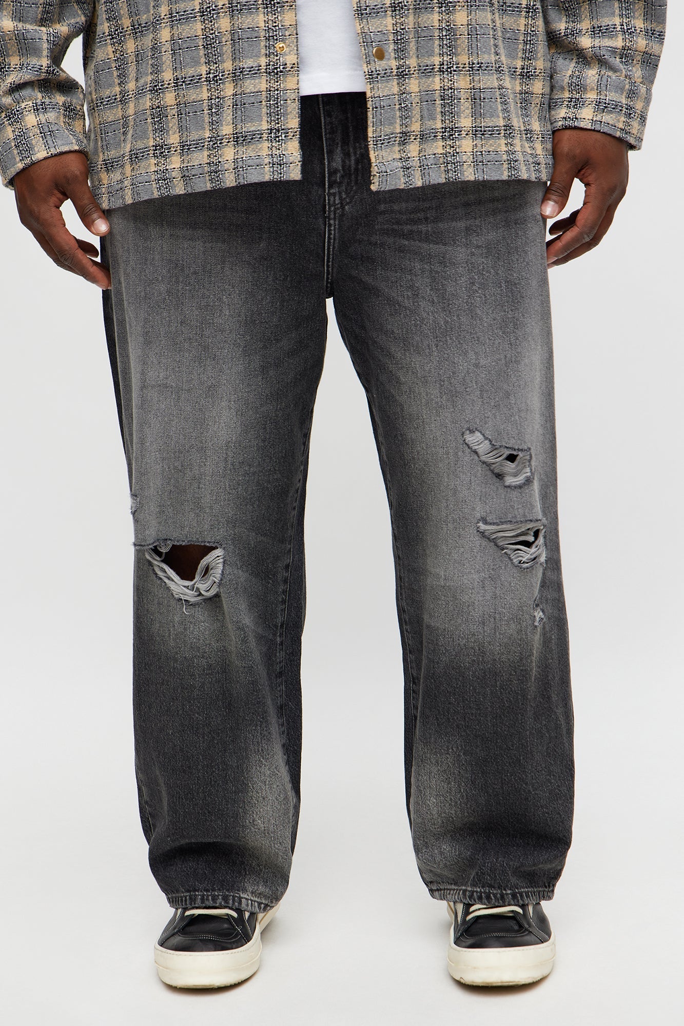 Baggy Phantom Distressed Jean - Black Wash - image 4
