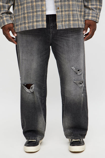 Baggy Phantom Distressed Jean - Black Wash - image 4