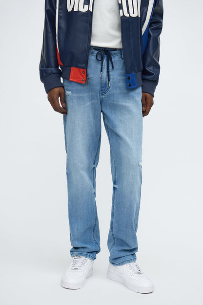 Slim E-Waist Knit Jean - Medium Blue Wash - image 1