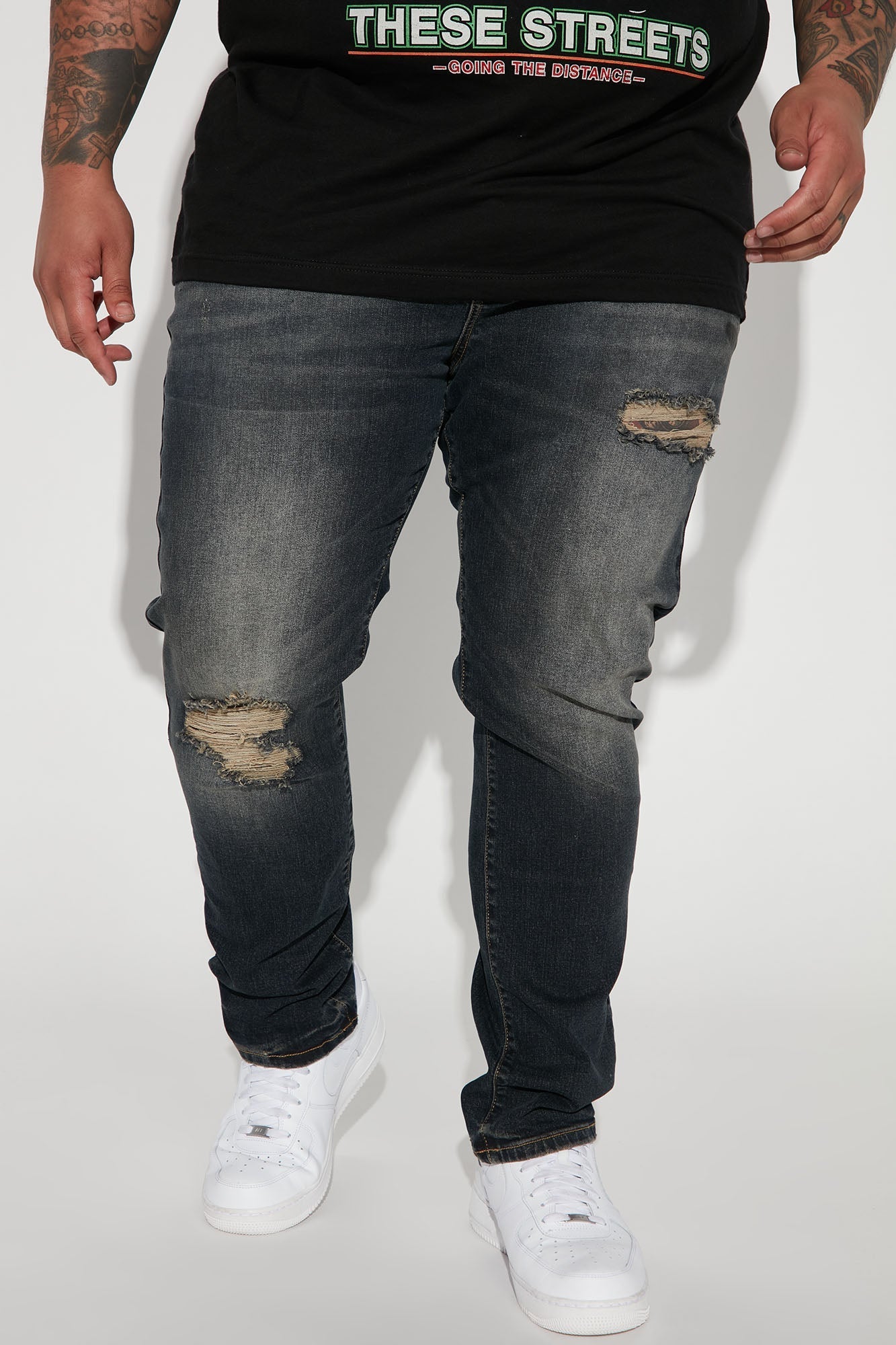 Day To Day Distressed Slim Jeans - Dark Wash - image 2