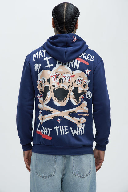 Burning Bridges Hoodie - Blue - image 1