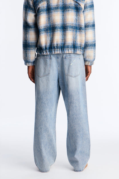 Baggy On The Grind Destroyed Jean - Light Blue Wash - image 4